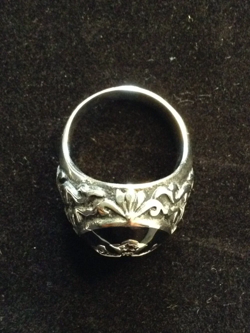 VTG 70's Mendel Men's Titanium Rhodium Red CZ Cross Knight Templar Ring Sz 14.5